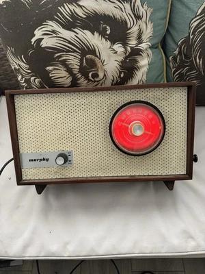 Vintage Murphy Radio with Red glow Dial with wood surround - Image 1 of 4