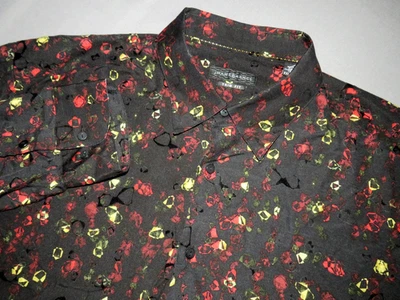 JHANE BARNES Long Sleeved Silk/Cotton Geometric Button Up Shirt Men's Trim XXL - Image 1 of 4