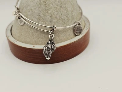 Alex & Ani " Conch Seashell " Silver ⛱️ Beach Seaside Charm Bangle Bracelet  ✨️ - Image 1 of 4