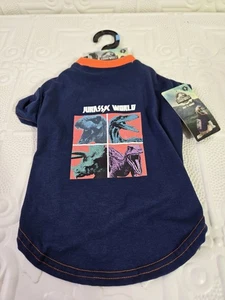 T-shirt dinosauro Jurassic World Movie vestiti cane abbigliamento animale domestico taglia small nuova con etichette - Foto 1 di 7