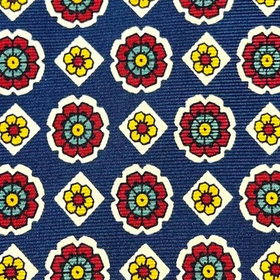 Corbata Polo Ralph Lauren Vintage Para Hombre Seda Repp Acanalada Floral Medallón Azul EE. UU. Foto 1 de 4