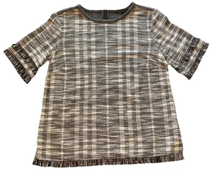 Banana Republic Damen Medium schwarz-weiß Top mit Fransen Details - Bild 1 von 6