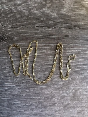 Elegante collar de cadena de oro Danecraft 925 Sterling Singapur 30 pulgadas Foto 1 de 4