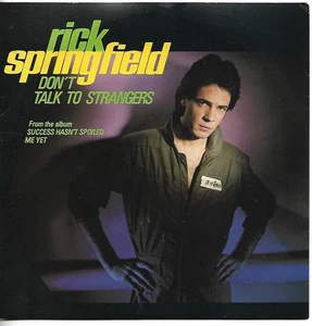 Rick Springfield Don't Talk To Strangers (1982) Australian p/s 45 record - Picture 1 of 1