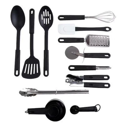 20-Piece Kitchen Utensil Set Cooking Tools with Measuring Cups & Spoons Black Ha