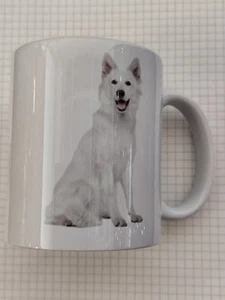Neue Keramiktasse mit weißem Schäferhund - Bild 1 von 1