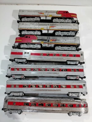 American Flyer S Gauge Model Railroad Santa Fe Cheif ABA Diesel Passenger Set - Image 1 of 4