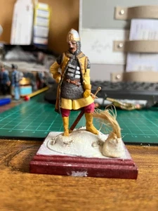 54mm metal - Byzantine Knight crusades era - mounted on wooden base (painted) - Picture 1 of 1