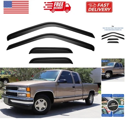Viseras de ventana protectores de lluvia para Chevy/GMC C1500 1988-1999/C2500/C3500/K1500/... Foto 1 de 4