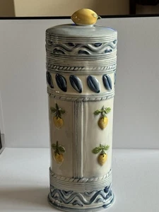 Bidone Spaghetti Vintage Morris Nazionale Dipinto a Mano Porta Pasta Limoni - Foto 1 di 17