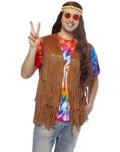 Hippie Weste Kostüm für Erwachsene 60er 70er Jahre Halloween X-Large - Bild 1 von 1