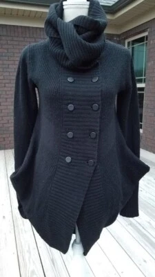 Robert Rodriguez 黑色羊毛开衫 US XS 可适合 S 或 XS +795 — 第 1/4 张图片