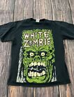 Grand t-shirt graphique vintage blanc zombie homme heavy metal moyen