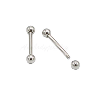 16g 316L Stainless Steel Straight Barbell Ring Eyebrow Externally Threaded - Image 1 of 2