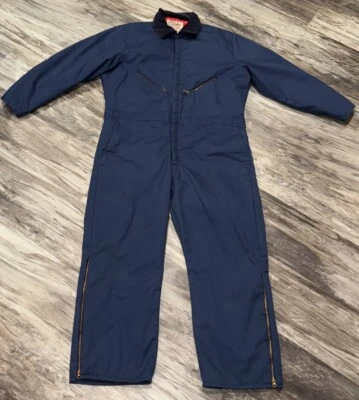 VTG Walls Blizzard Pruf Coveralls Blue Hunting Insulated Jumpsuit USA 2XL? Read - Image 1 of 4