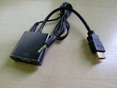 ✔️ ACTIVE HDMI TO VGA ADAPTER (MALE TO FEMALE) CONVERTER WITH AUDIO - Image 1 of 3