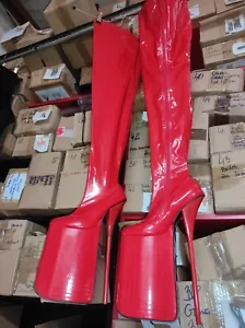 Elastisch Overknee stiefel VIELE FARBEN Heels 30cm platform 20cm Bolingier - Bild 1 von 12