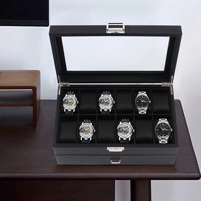 Vitrina de reloj para hombre 24 ranuras - Caja organizadora de joyas de lujo Foto 1 de 4