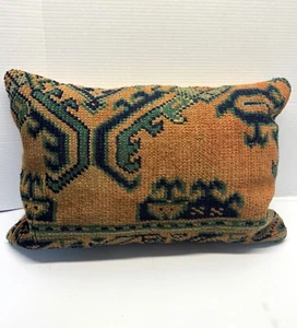 J & D Oriental Rugs Hand woven Turkish Wool Kilim Cotton Throw Rug Pillow 24x14 - Picture 1 of 7