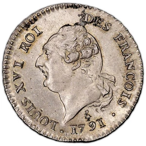 Coin France - Louis XVI - 15 sols - 1791 A Paris héron - Picture 1 of 2