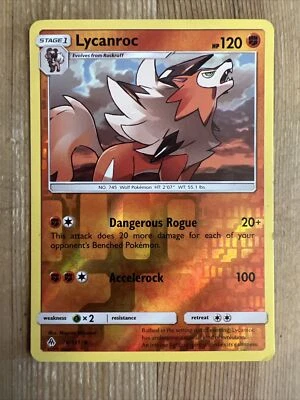 Lycanroc 76/131 S&M Forbidden Light Rare Pokemon TCG Reverse Holo VLP - Image 1 of 2
