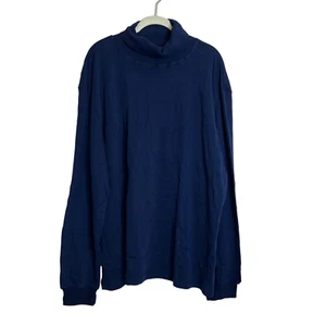 Maks Active Wear Womens Turtleneck Top XXL Cotton Long Sleeve Navy Blue New - Picture 1 of 5