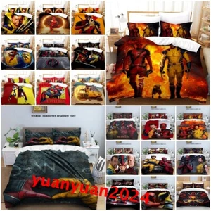 Marvel Deadpool & Wolverine Duvet Cover Pillowcase Single Double Bedding Set UK - Picture 1 of 40