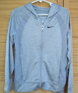 NIKE Dri-Fit silver gray hooded lightweight jacket~girl's size 6X~ - Picture 1 of 3