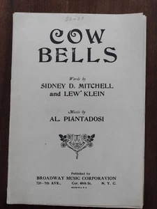 Cow Bells vintage band/orchestra sheet music 1922 Ragtime arrangement - Picture 1 of 6