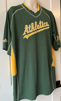 Camisa De Colección MLB Oakland A’s Athletics Béisbol XL Majestuoso Logo Aplique Verde Foto 1 de 4