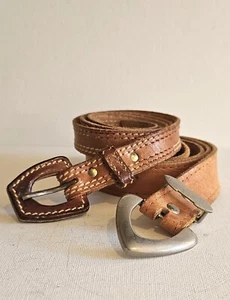Vintage Childrens Leather Belts X2 - Picture 1 of 14