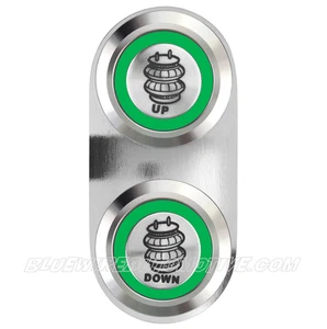 AIR BAG UP & DOWN BILLET SWITCH GREEN HOT ROD HOLDEN CHEV FORD WILLYS F100 MOPA - Picture 1 of 6