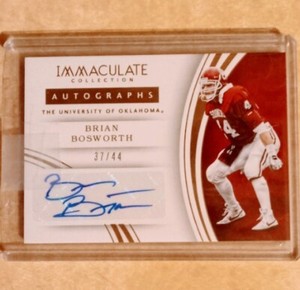 2016 Immaculate Collegiate Brian Bosworth #37/44 autograph card
