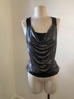 Jrock And Republic Womens Short Sleeves Top Size Xs Black And Silver Clor
