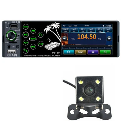 Radio estéreo para automóvil con pantalla táctil de 4,1 pulgadas 1 Din Bluetooth reproductor de MP5 USB/AUX con cámara Foto 1 de 4