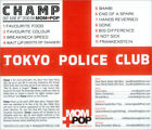 Tokyo Police Club Champ USA CD album (CDLP) promo 1299595