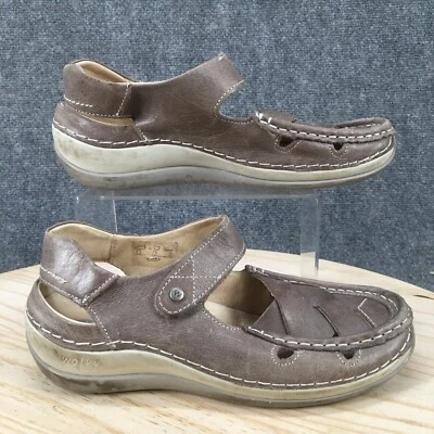 Sandalias Wolky para mujer 39 Venture con tiras de cuero beige gancho y lazo sin usar, puntera informal Foto 1 de 4