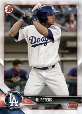 2018 Bowman Prospects D.J. Peters Los Angeles Dodgers #BP31 Baseball Card - Image 1 of 2