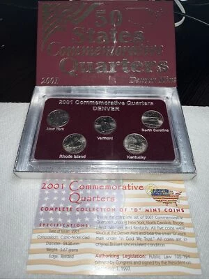 2001 50 States Commemorative Quarters Denver Set 5 Coins - Image 1 of 4