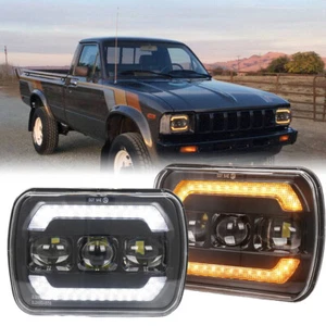 For 1983-2004 Toyota Hilux LED Headlights 5X7'' Hi/Lo Beam DRL Head Light Kit - Picture 1 of 22