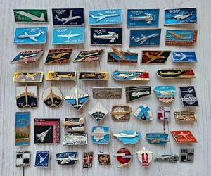 Set 50 Stück Pin Anstecker Flugzeug Flugzeuge Hubschrauber Sowjetische Luftfahrt UdSSR Ukraine - Bild 1 von 16