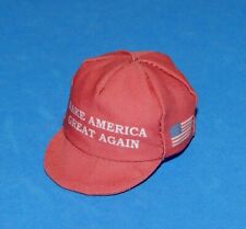 1:6 Scale MAGA Hat Baseball Cap Ken Barbie Doll Size *Red with Solid Red Brim*