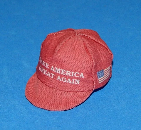 1:6 Scale MAGA Hat Baseball Cap Ken Barbie Doll Size *Red with Solid Red Brim* Cover