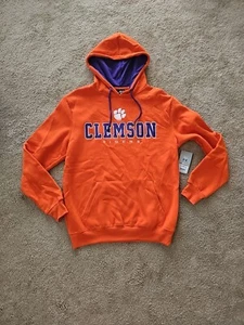 Clemson Tigers Hoodie Mens Medium Orange Pullover Sweatshirt Embroidered NCAA - Picture 1 of 5