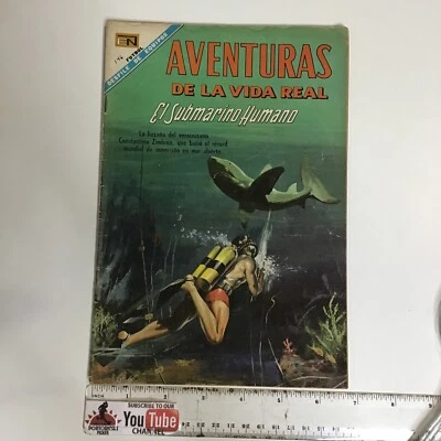 1968 SPANISH COMICS AVENTURAS DE LA VIDA REAL 146 SUBMARINO HUMANO NOVARO MEXICO - Image 1 of 4