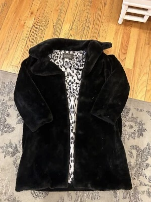 Casaco de inverno Badgley Mischka feminino cinza pele sintética manga longa colarinho tamanho M - Imagem 1 de 4