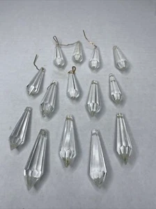 Vintage Czech Chandelier Icicle Prism Crystals 2.5" Pendants Lot of 13 - Picture 1 of 8