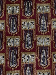 Men Size 4in x 58in Tie Grays & Maroon Motif Print Rectangle Shapes by Pavia - Picture 1 of 11