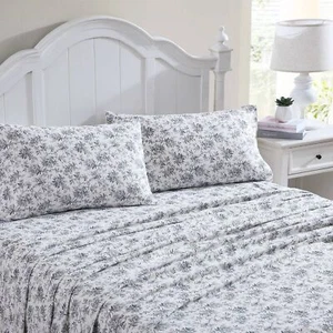 Laura Ashley Home - Full Sheets, Cotton Flannel Bedding Set, Brushed for Extr... - Picture 1 of 9