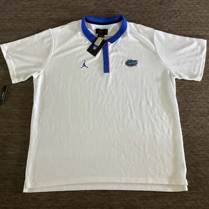 NEW Mens NIKE Jordan Jumpman Florida Gators Sideline Polo Shirt White Blue XXL - Picture 1 of 9